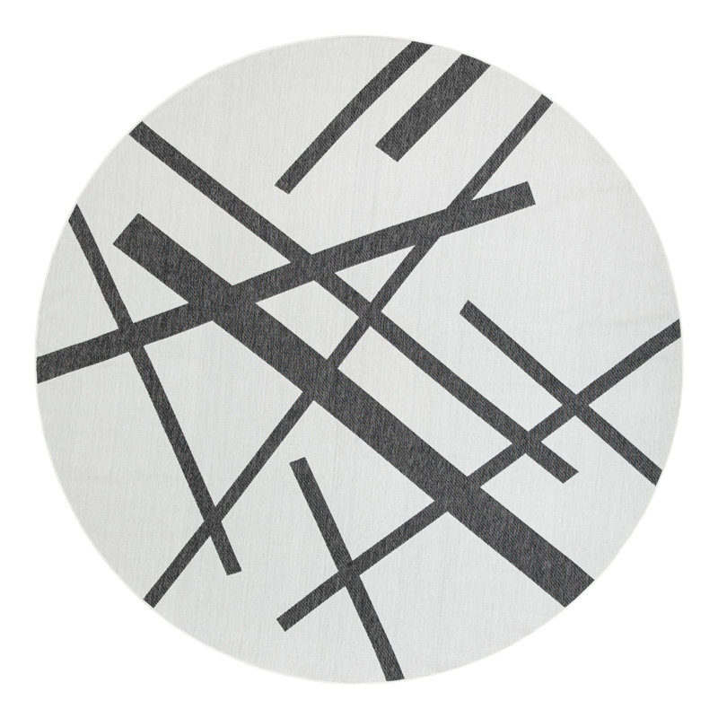 Tapis intérieur / extérieur d'extérieur moderne, Rond 12 pi