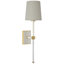 Julie Neill Lucia 21" Cordless Sconce with Linen Shade-2105074076