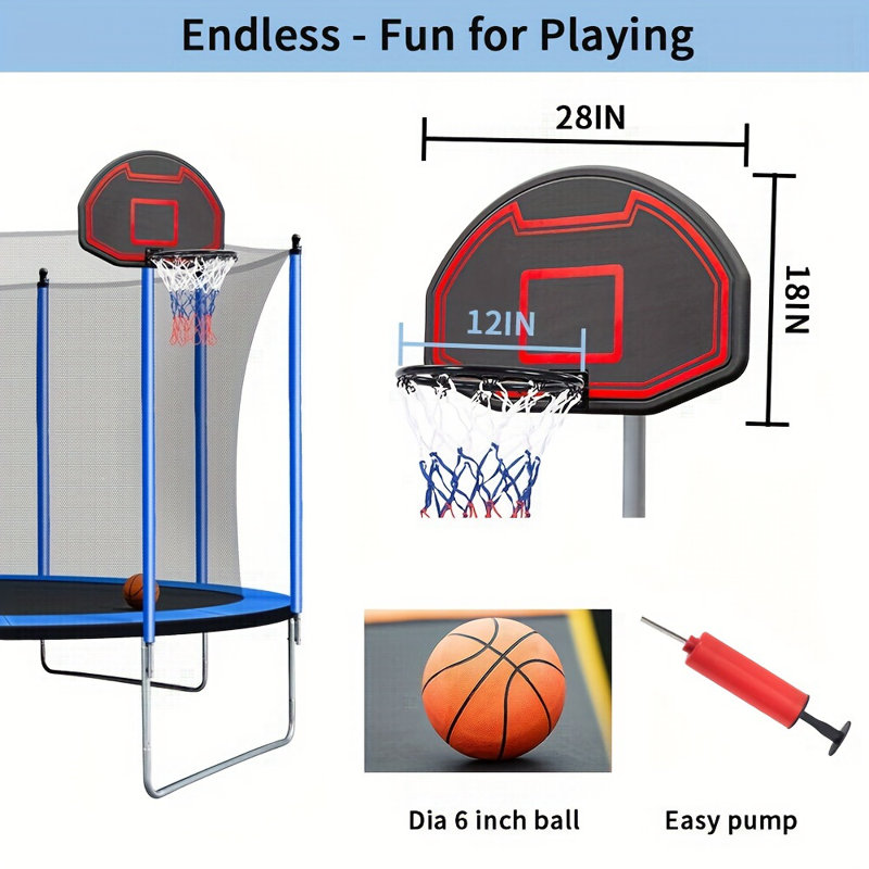 SkyBound Blue 10ft Round Trampoline with Safety Enclosure Net