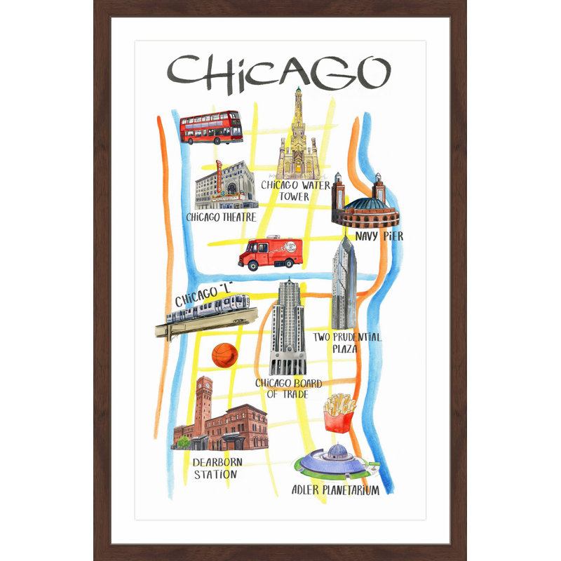 Chicago Architecture - Single Picture Frame Painting, 91cm H x 61cm W