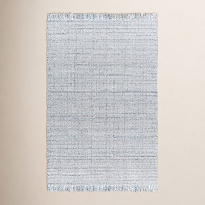 Viewcrest Hand-Woven Striped Light Gray Rug