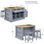 Îlot de cuisine avec 2 tabourets Posie-1243162794