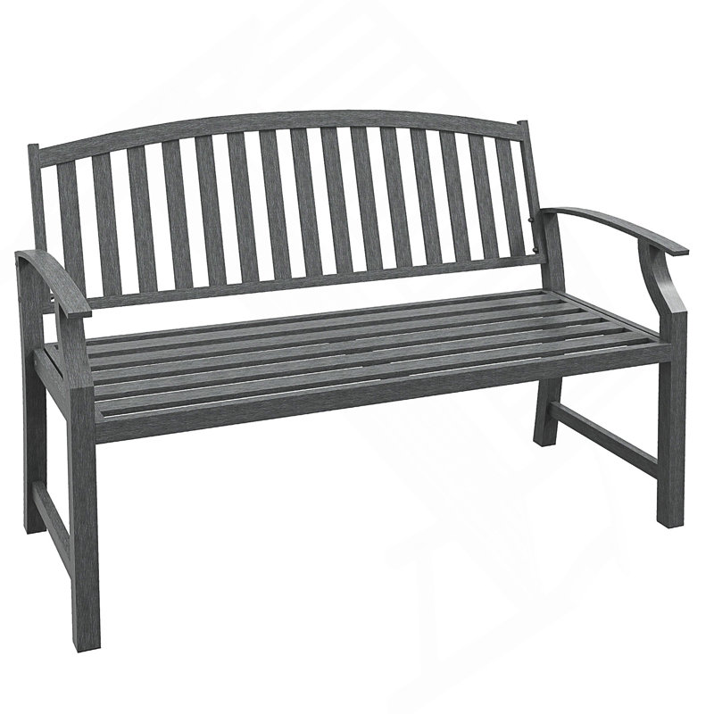 Banc de jardin élégant avec siège large et cadre en aluminium durable pour patio, Gris
