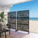 Helary 6.5 ft. H x 4 ft. W Metal Privacy Screen with Leave Pattern