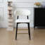 White Boucle Counter Stool Rubberwood Frame Set of 2-34236425