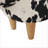 Ottoman, Black &amp; White Cow-Shaped Footstool with Velvet Horns &amp; Birch Legs | Walnut Brown Option | Living Room, Bedroom