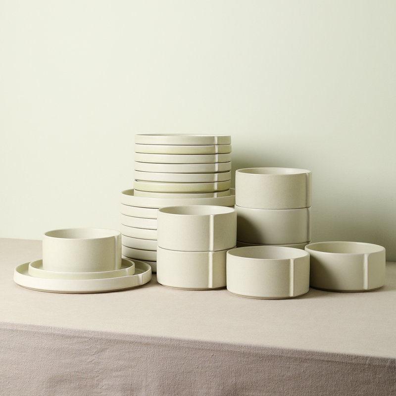 Stone Lain Bao 24-Piece Dinnerware Set Stoneware, Beige