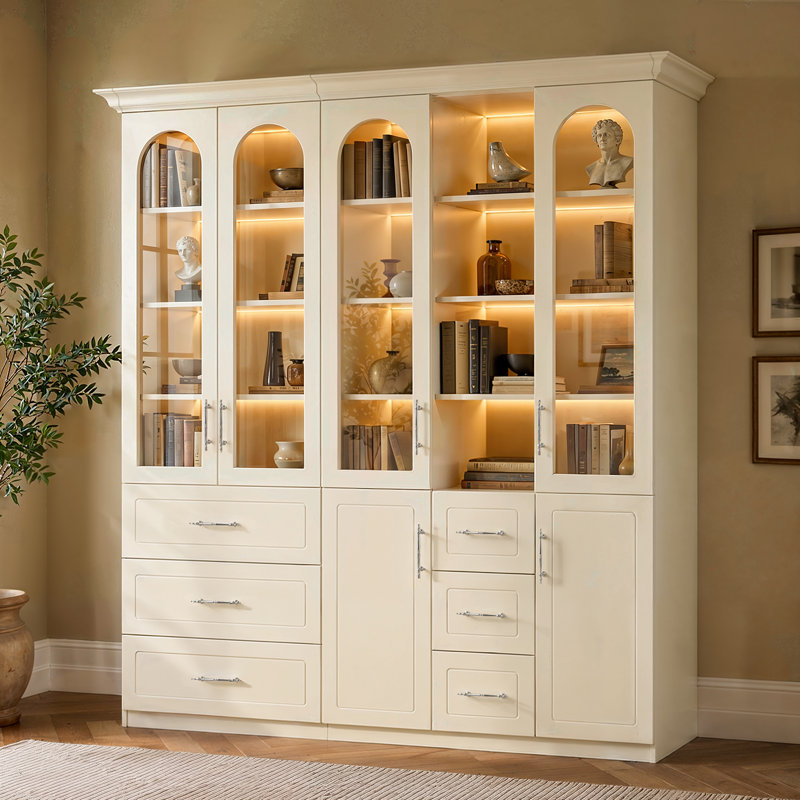92.5'' H 2-Piece Bookcase With Open Shelves