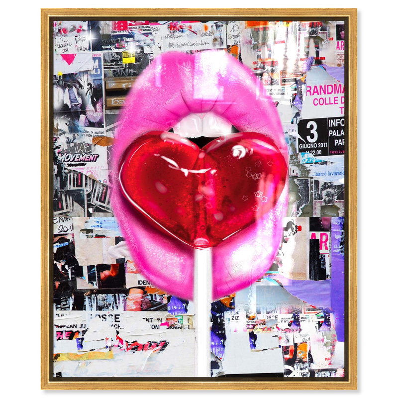 Oliver Gal Vibrant Wild Pop Fashion - Hand-Applied Glass Coat Framed Canvas Art, 30" H x 24" W, Gold