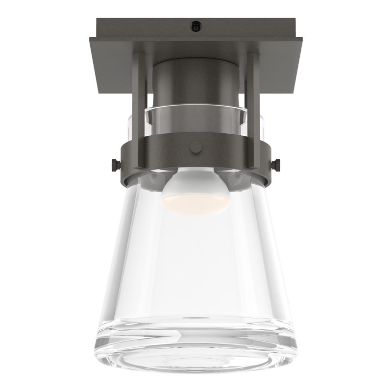 Erlenmeyer 1 - Light 6.1" Simple Cone Semi Flush Mount, Dark Smoke