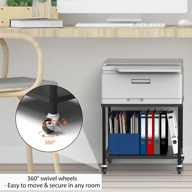 35cm H x 42cm W Printer Stand with Wheels
