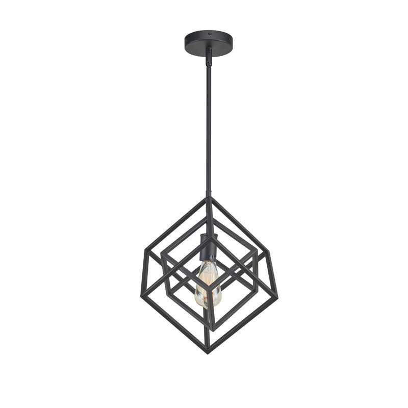 Luminaire suspendu géométrique 1 lumière Perronette, Noir