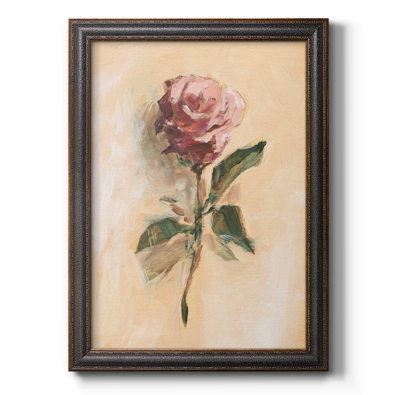 Painterly Rose Study II, toile encadrée de qualité supérieure - prête à être accrochée, H 20 po x l 16 po x P 1 po