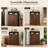 Walnut Fluted Shoe Storage Cabinet with Flip-Down Drawers and Open Shelf-2017285839-2017285838