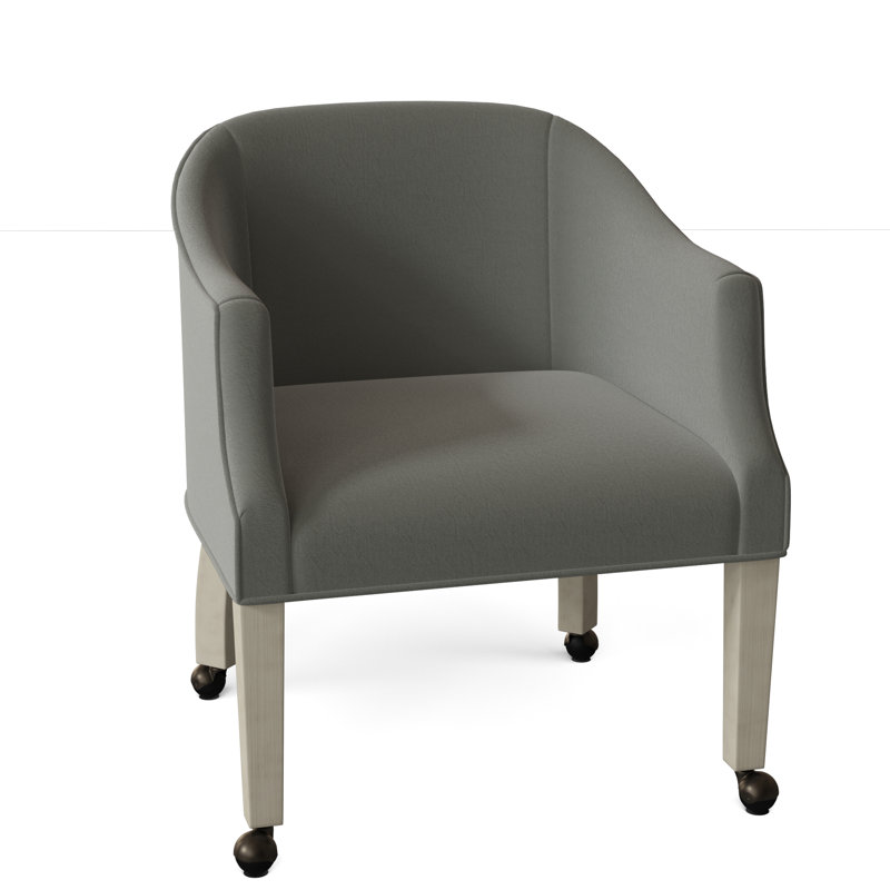 Fauteuil demi-tonneau Aiden, 9953 100% polyester étain, Montego Bay