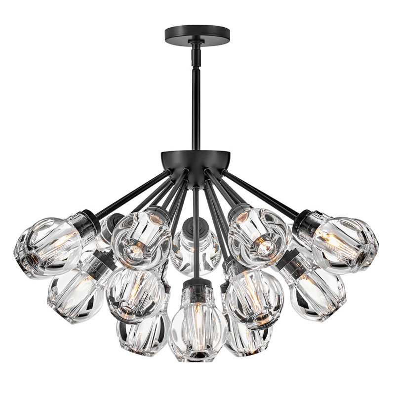 Elise Large Convertible Chandelier, Black