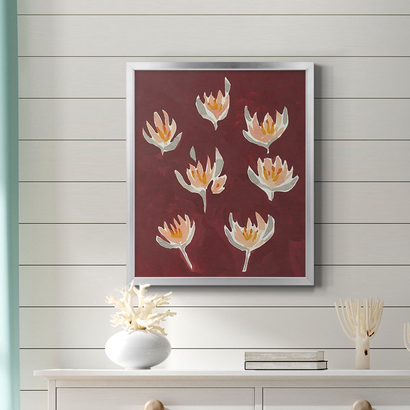 «Pink Potpourri I», toile encadrée de qualité supérieure - prête à être accrochée, Argent, H 24 po x l 20 po