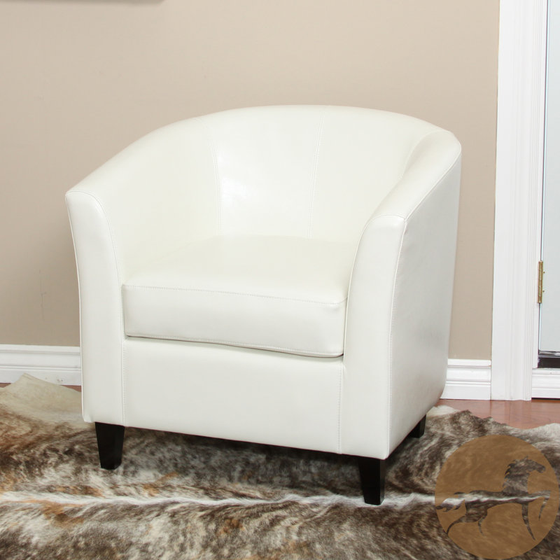 Afrida Faux Leather Barrel Chair