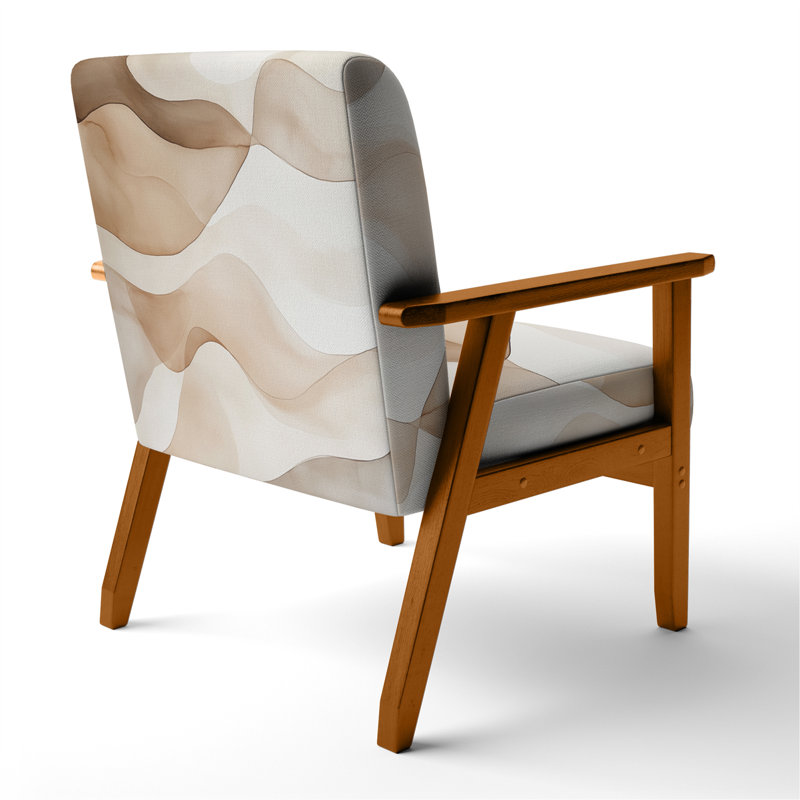 Chaise rembourrée Abstract Minimalisme - Fauteuil Whispered, Brown Square Arms