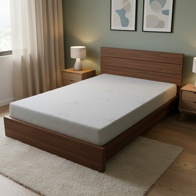 Matelas simple en mousse infusée de bambou 8 pouces 8 pouces, Lit simple