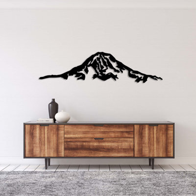 Chaîne de montagnes (3 pièces), art mural en métal - Triptyque montagne, art mural - ensemble de sculpture de paysage naturel - décoration murale rustique d'extérieur - art industriel moderne en métal - décoration intérieure inspirée de la nature
