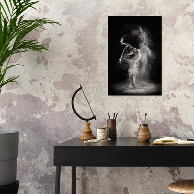 «Graceful Powder Dance», impression d'art dramatique élégant et éthéré