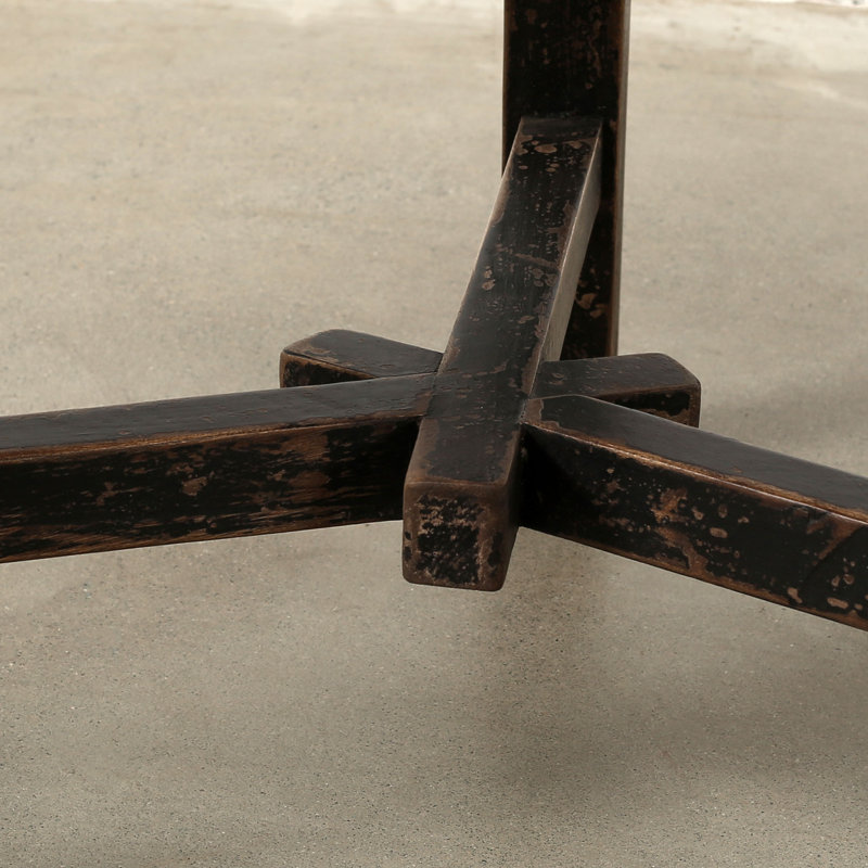 Approx. 23 Inches Round Side Table Distressed Black