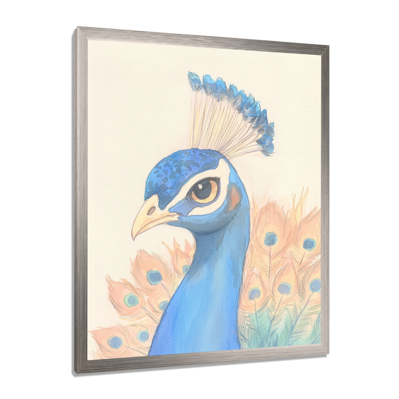 Ishaan - animaux, art mural sur toile, Argent argent, H 20 po x l 12 po, Reproduction encadrée d'une seule photo