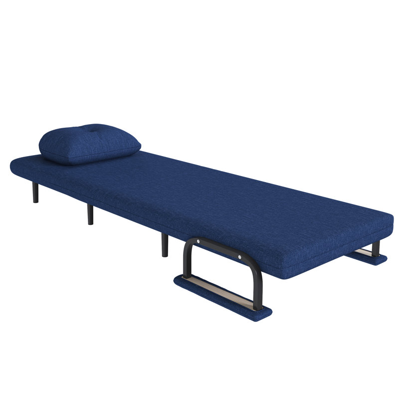 Space-saving Convertible Beds With Steel Frame, Modern Blue Design For Home & Office
