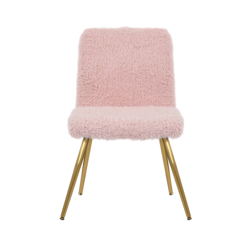 Plush Upholstered Dining Chair, Pink