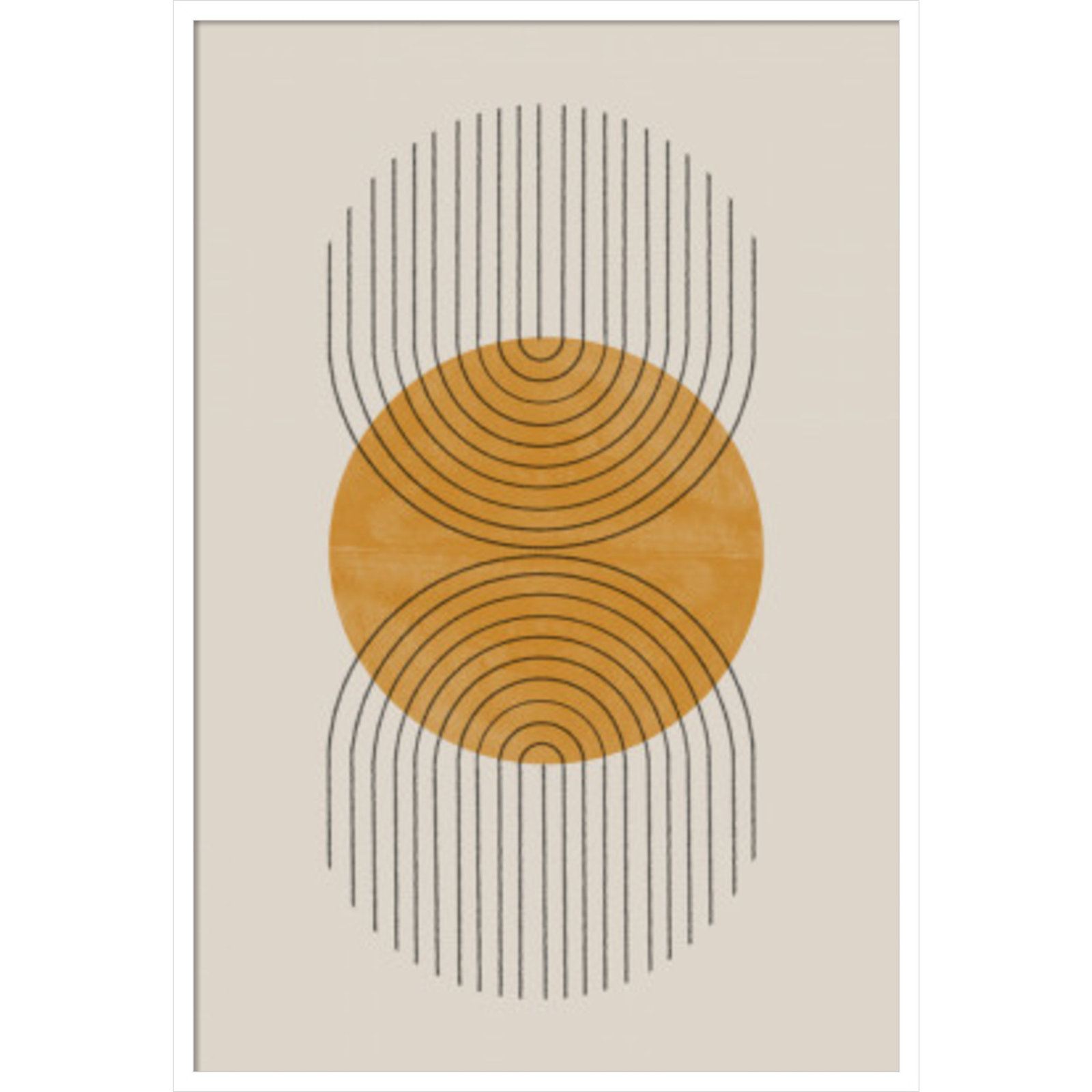 Perfect Point Yellow by The MIUUS STUDIO, White Framed, 41" H x 28" W x 1" D