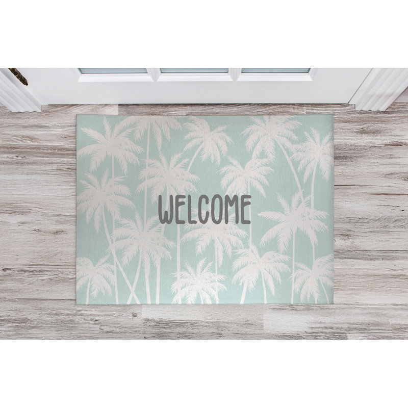 Paillasson Palm Welcome, Menthe, L 48 po x L 72 po