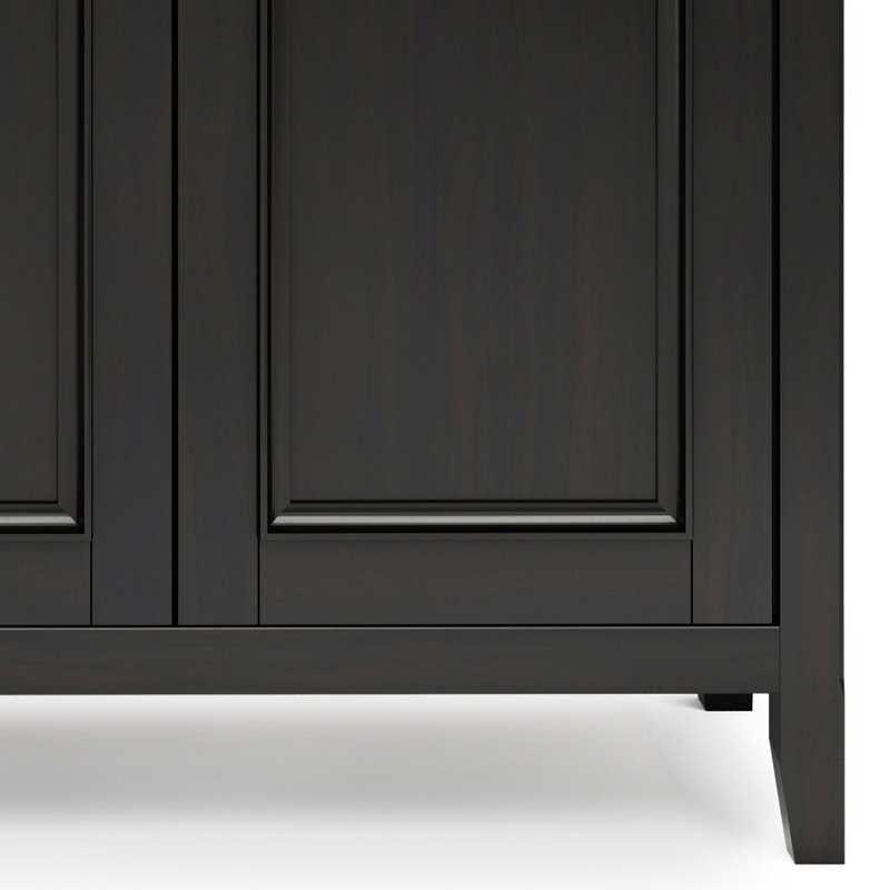 Tavion 66"W Solid Wood 4-Door Storage Cabinet With Adjustable Shelves, Hickory Brown