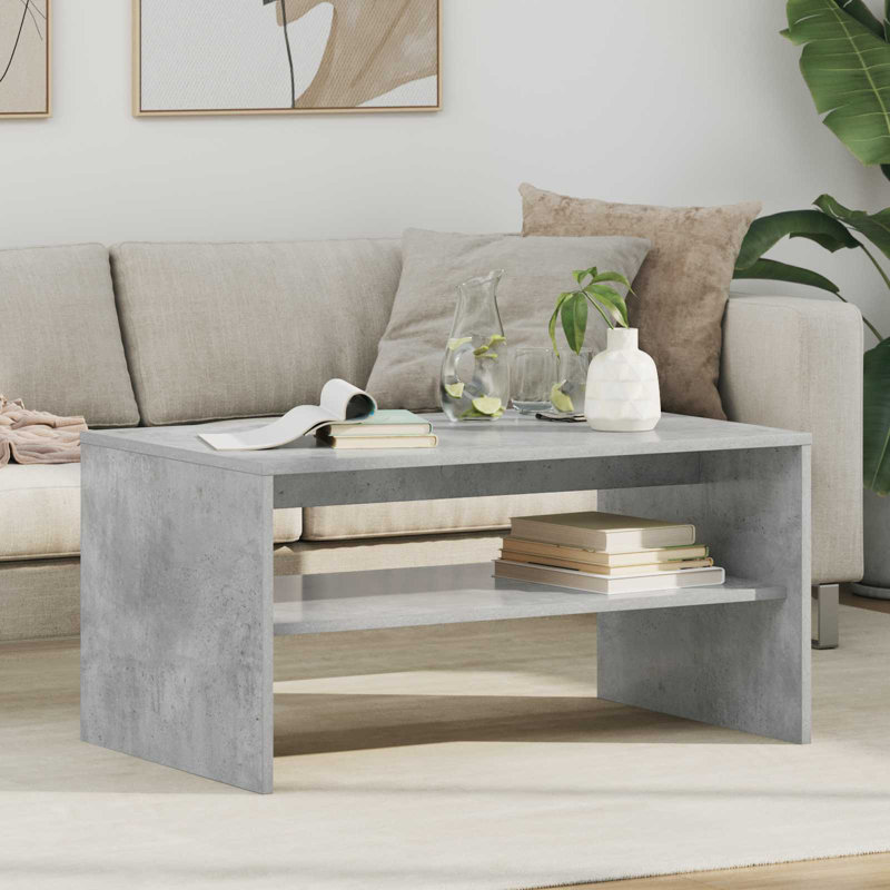 Coffee Table with Storage, 40cm. H x 80cm. L x 50cm. W, Concrete Grey