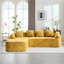 Canapé en L 101,18 po en chenille jaune avec accoudoirs courbés et coussins, 900 lb, sans assemblage-1032815829