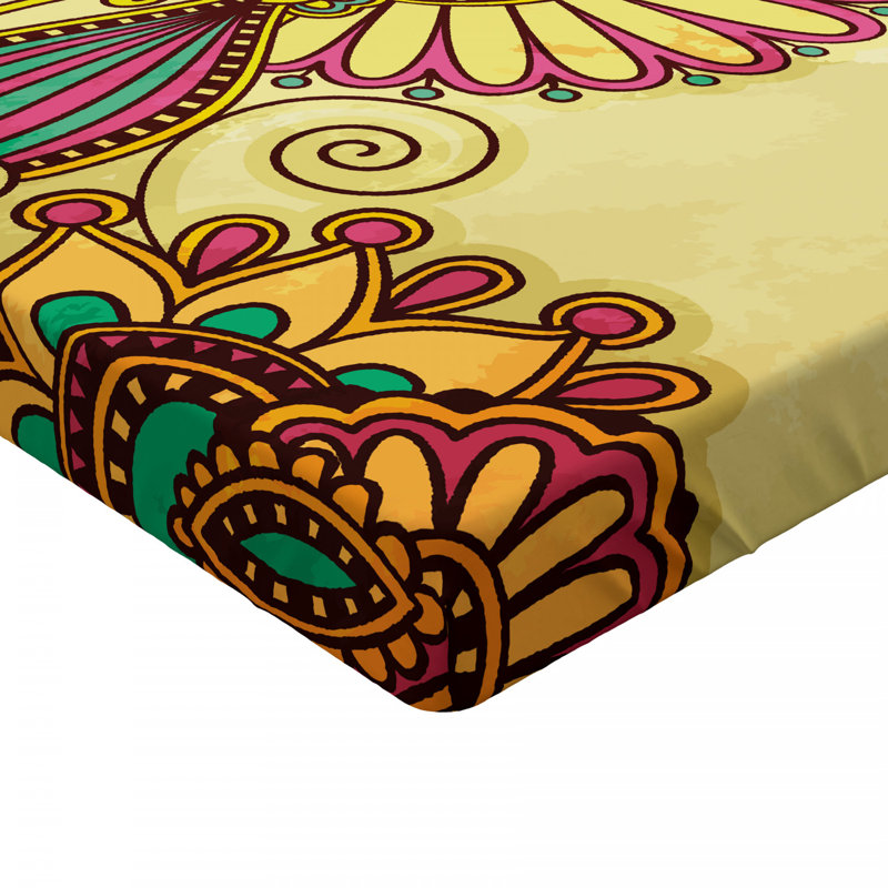 Microfiber Floral Fitted Sheet, Full Fitted Sheet