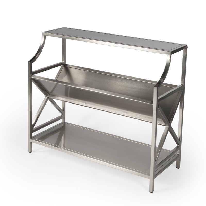 Keats Library 2 Tier 36"W Bookcase, Silver