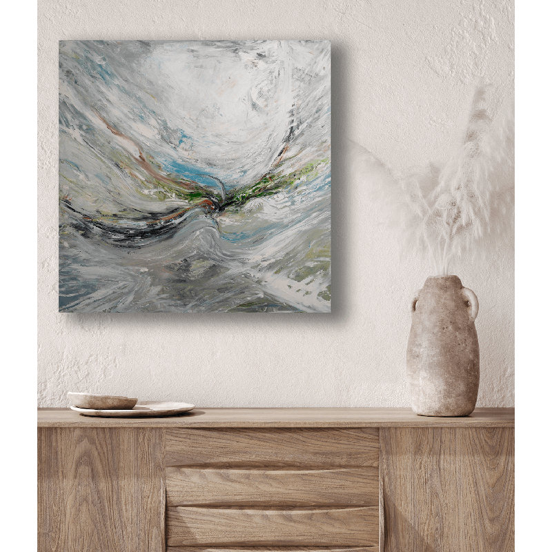 Air - Artist Enhanced Canvas Print, 24" H x 24" W x 1.5" D, White Framed Canvas