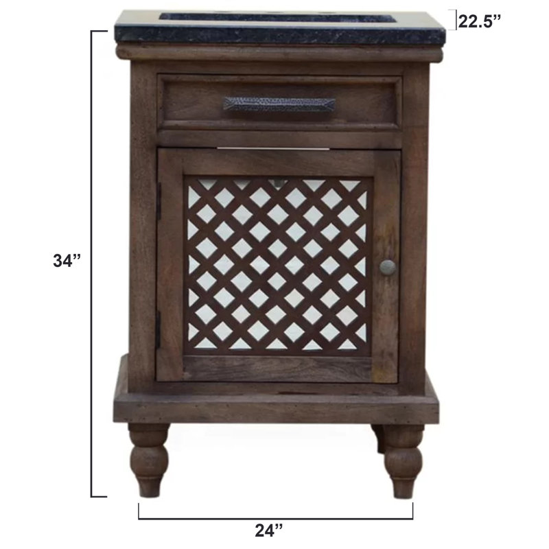 Ensemble de meuble-lavabo simple 23 po Eugune, Brun