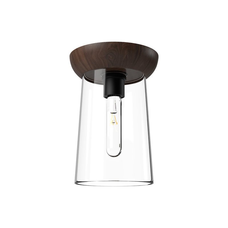 Plafonnier encastré 7 lumières Tabitha, Noir mat / Noyer