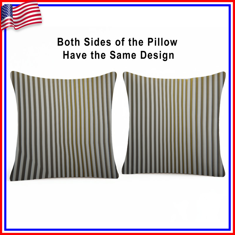 Vertical Yellow Stripes Double Sided Throw Pillows, 16 x 16 inches