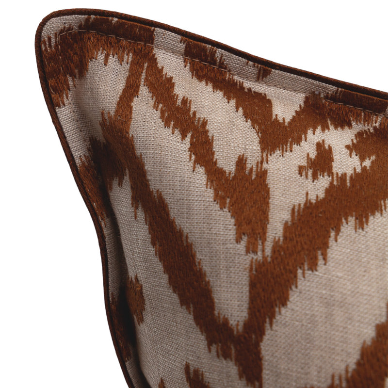 Exotic Aura Embroidery Self-Flange Accent Pillow