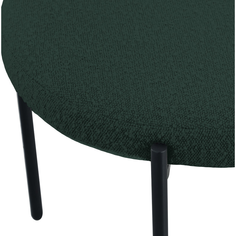 Chaise d'appoint Sherwood, Boucle verte, Noir mat