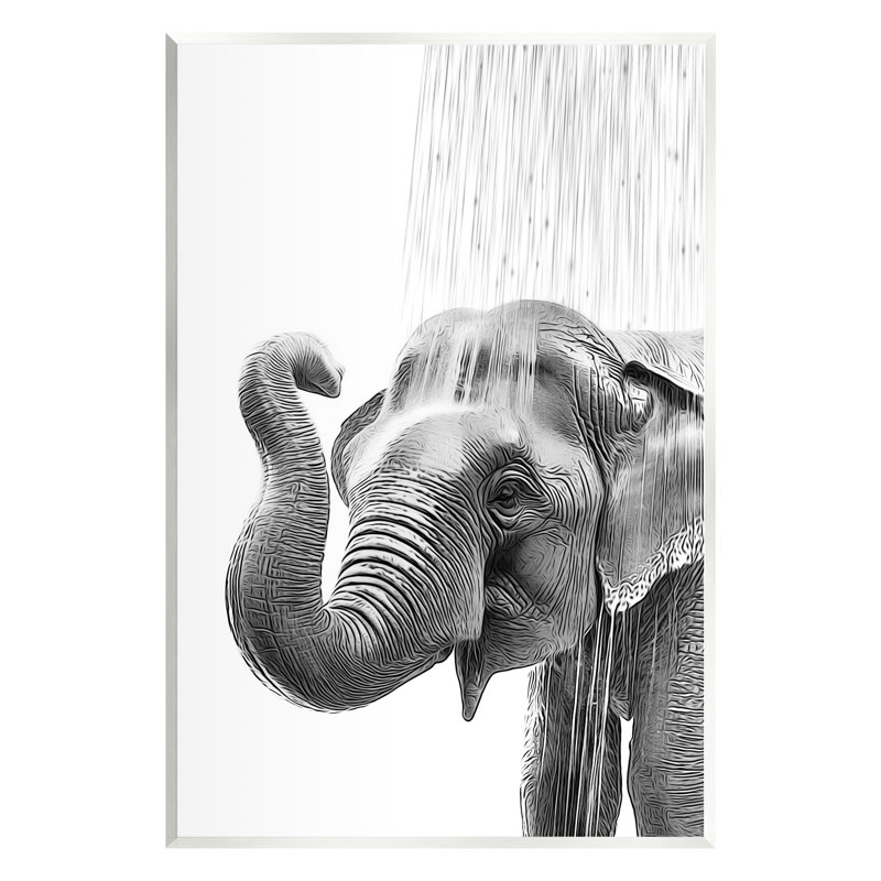 «Elephant Bathroom Splash» par Annalisa Latella, H 19 po x l 13 po x P 0,5 po