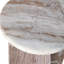 Table d'appoint décorative ronde avec plateau en marbre pour le salon - Élégante table de bout décorative moderne pour les espaces étroits - 24 po, brun clair