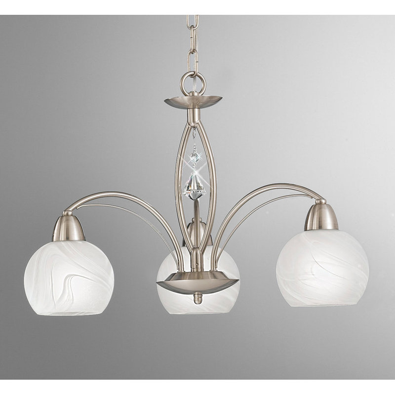 Hostetter 3 - Light Shaded Chandelier, Satin Nickel