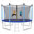 Gymax Round Backyard Trampoline with Safety Enclosure