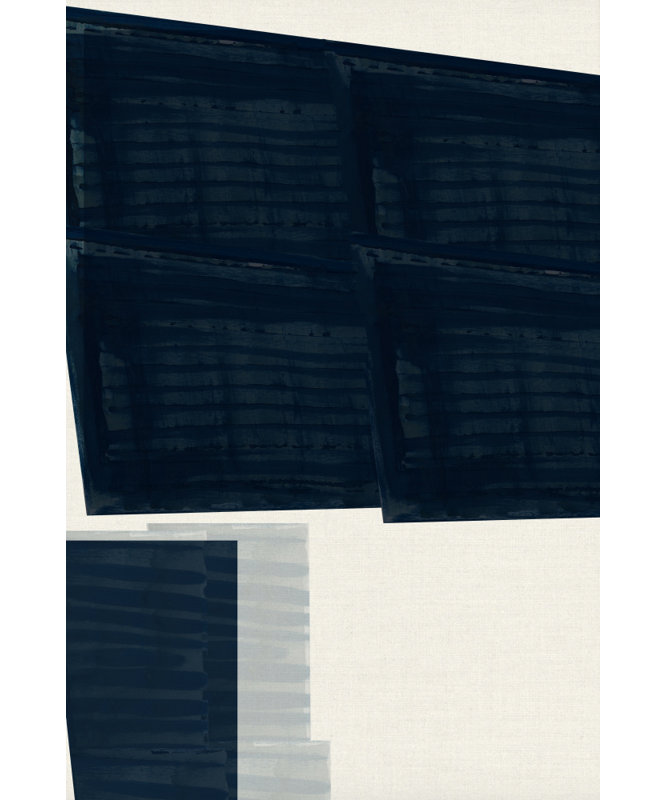 Abstract Blue Geometry by Cartissi — Abstract Wall Art, 40 × 60, Matted Framed Print, White