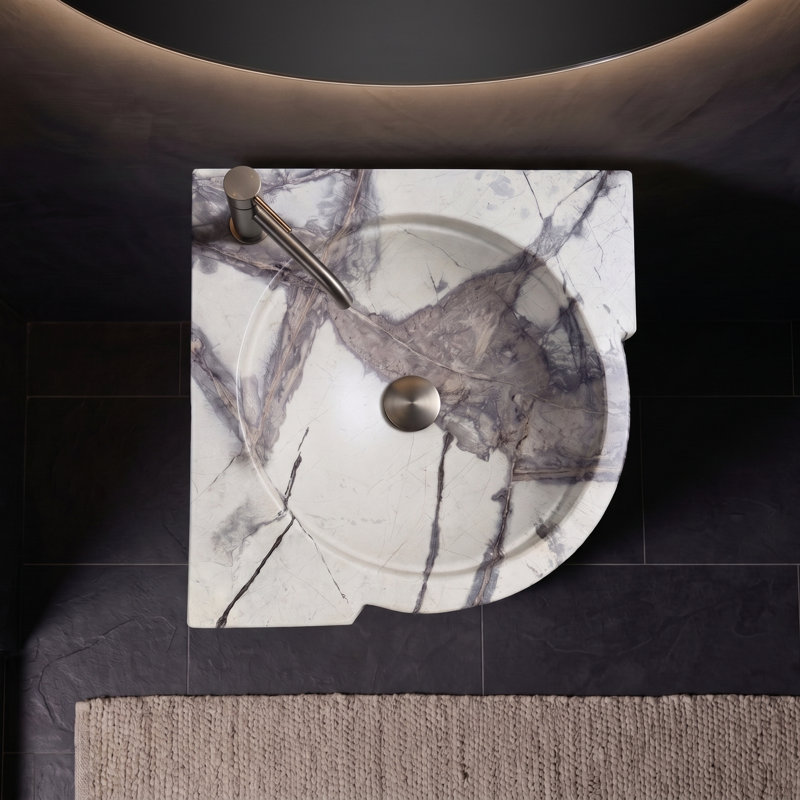 16'' Freestanding Solid Surface Pedestal Bathroom Sink