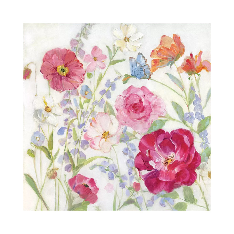 «Summer Blooms» par Sally Swatland - reproduction d'art, Toile tendue, Pas de tapis, H 18 po x l 18 po x 1,5 po